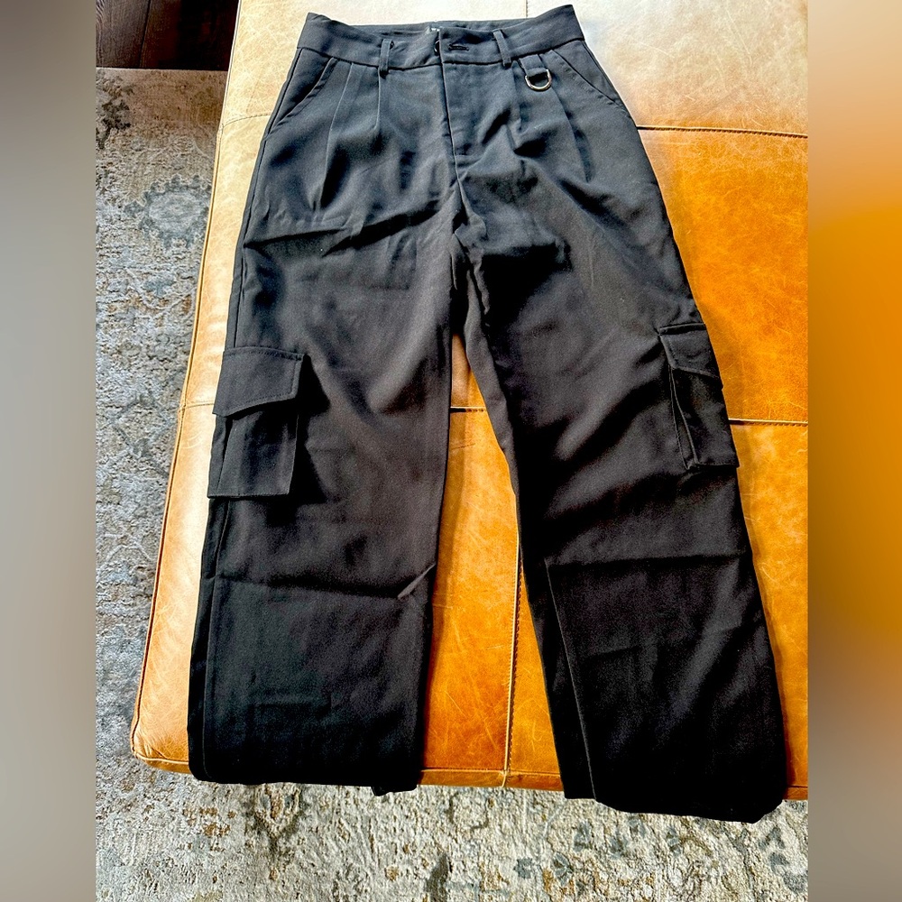 White Fox Black Dress Cargos